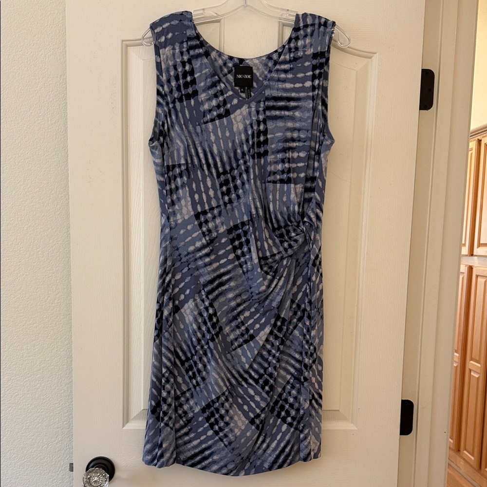 NIC+ZOE Blue Patterned Mini Dress